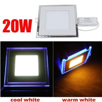 20W Square Acrylic Led Ceiling Panel Light Lamp Bulb Downlight Warm Cold White Blue For Home Living Room Indoor Lighting