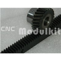 CNC Plasma Mod 1.5 Helical Gear Rack 15 x 20 Length 1000mm / 39.37&amp;amp;#39;&amp;amp;#39; Black Oxied 45# Steel Drill Holes In Stock By CNC Modulkit
