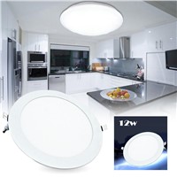 12W LED Round Recessed Ceiling Flat Panel Down Light Lamp Ultra Slim 6500k