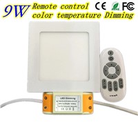 Dimmable Led 2.4G remote control Panel Light SMD 2835 9W AC85-265V Led indoor Ceiling Recessed downlight led down lighting
