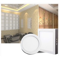 6W 12W 18W No Cut Round/Square Surface Mounted Panel Light Downlight