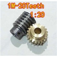 1M-20T reduction ratio:1:20 copper worm gear reducer transmission parts gear hole:5mm rod hole:5mm