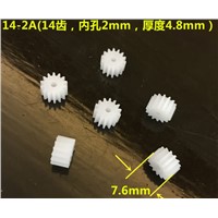 500pcs Mini Plastic 142A Motor Shaft Gear Sets 14 Tooth 2mm Hole Diameter DIY Helicopter Robot Toys