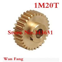2PCS 1M20T 20teeth mod=1 Brass Spur cylindrical Gear Transmission parts machine Bore,5mm,6mm,6.35mm,7mm,8mm