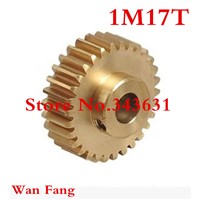 2PCS 1M17T 17teeth mod=1 Brass Spur cylindrical Gear Transmission parts machine Bore,5mm,6mm,6.35mm,7mm,8mm