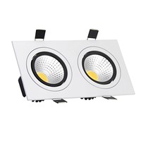 Super Bright 2 Head Square  LED Recessed Ceiling Downlight Dimmable 10W 14W 18W 24W Led Downlight Spot lights AC 110V 220V