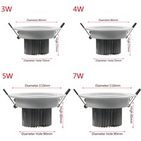[DBF] Super Bright Recessed LED Dimmable Downlight CREE 5W 7W 9W 12W LED Spot light LED Recessede Ceiling Lamp AC 110V 220V