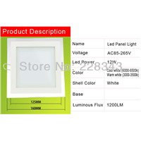 ultrabright  2014 led panel light 12w led AC85-265V downlight home lighting warm white / white