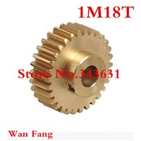 2PCS 1M18T 18teeth mod=1 Brass Spur cylindrical Gear Transmission parts machine Bore,5mm,6mm,6.35mm,7mm,8mm