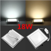 6W/12W/18W Glasses Led Square Panel Recessed Wall Ceiling Downlight AC85-265V White /Cool White Indoor Light