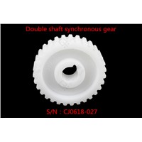 Freeshipping 1PCS POM double shaft synchronous gear plastic gear S/N : CJ0618-027