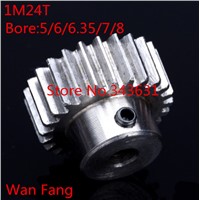 Mod 1 M=1 CNC Spur Gear pinion 24T 24Teeth Right Teeth positive gear 45# steel gear rack transmission RC