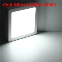 New Hot  High Power Square Shape Surface Mounted Panel Light 6W 12W 18W Ceiling Downlights Bulb Lamp Warm Cool White