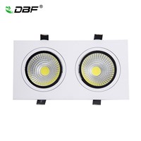 High Brightness Double head Square led downlight Dimmable 10W 14W 18W 24W led cob Recessed ceiling Down light lamp for Home Dec