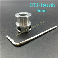 3D Printer Parts Accessory GT2 16teeth 16 teeth Bore 5mm Timing Alumium Pulley fit for GT2-6mm Open Timing Belt