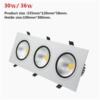 [DBF]Square 3-Heads LED COB Downlight 15W 21W 30W 36W LED Recessed Ceiling Down Light LED COB Spot Light Dimmable LED Downlight