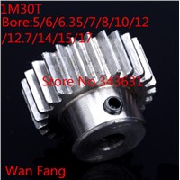 2pc Mod 1 M=1 CNC Spur Gear pinion 30T 30Teeth Right Teeth positive gear 45# steel gear rack transmission RC