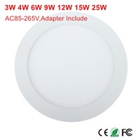 3W/4W/6W/9W/12W/15W/25W LED ceiling LED downlight Round panel light bulb AC85-265V Warm /Cool white+ drive