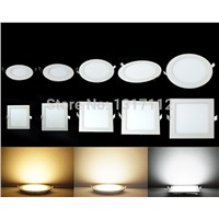 High quality Ultra thin design LED indoor light 3W / 6W / 9W / 12W LED ceiling recessed grid downlights round led panel lights