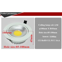 10pcs/lot DHL High power  Led Downlight square cob Ceiling 12V 12W ceiling recessed Lights Warm Cool White Indoor Lighting