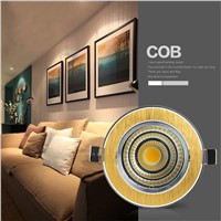 Luxury Gold Downlight 7W/9W/12W/15W Recessed LED Spot Light Ceiling Lamp Ultra gorgeous Dimmable LED COB Downlight