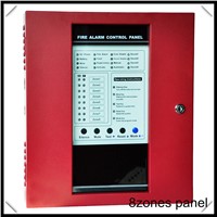 red 8 zones Fire Alarm Control Panel with 8Zones work with any 2wire  smoke detectors  fire alarm system