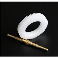 2Sets/lot  0.5 Mold 71Teeths 1:71  Nylon Worm Gear +Copper Worm Rod Diy Toy Parts--Gear Inner Hole:21.8mm