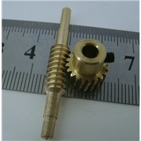 Diameter:17mm  Hole:4mm  0.5M  30Teeths 1:30  Copper Vortex Worm Rods Gear Turbo Worm Gear