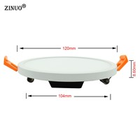 ZINUO 12W  Led Panel Ceiling Light SMD4014 Integrated Embedded Round LED Down lights For Kitchen Bathroom Office AC85-265V