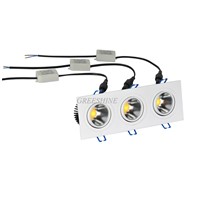 120LM/W Bright Ajustable 3heads embessed square led downlights with separated drivers 3x6W rectangle ceiling led 12pcs/lot