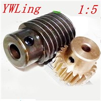 1M-20Teeths ratio:1:5 Electric Motors brass Worm Gear Rod Set  worm gear hole 5mm, rod hole 8mm