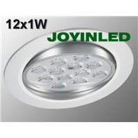 Factory wholesale 50PCS 12*1W LED ceiling Downlights1200lm AC85-265V circle recessed ceiling lamps home down lighting