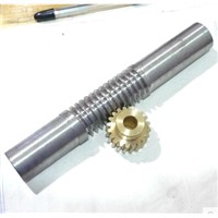 1.25M-20T Metal Copper Worm Gear + Worm Rod Reducer Transmission Parts -1(Gear Hole:6mm)