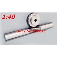 1 sets 1M40t  40 teeth worm gear reduction ratio:1:40 worm rod length 140mm