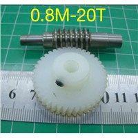 0.8M-20T  Nylon Worm Gear Steel Rod Robot Manipulator Reduction Gear Box