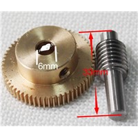 0.5M-60Teeths   Gear Diameter:31.2mm  Hole:6mm  Rod L:33MM  Stainless Steel Worm Gear