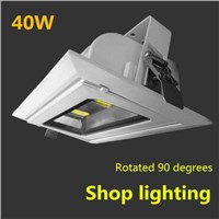 8pcs/lot 40W COB Rotary down light LED Rectangular SMD Angle adjustable Flood lamp Bath room Indoor Home lamp+LED Driver by DHL
