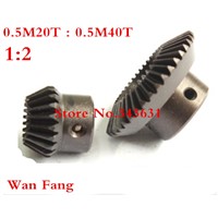 2PCS 1M  1:2 Bevel Gear  1 Mod M=1 Modulus Ratio 1:2 Bore Steel  Right Angle Transmission parts machine parts DIY
