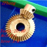 A pair 1:2 brass Bevel Gear Brass 20 Teeth and 40 Teeth Right Angle Transmission parts machine parts DIY