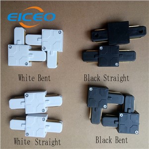 (EICEO) New Hot Sale Led Track Light Connector Straight Or Corner Just Connector Haven&#39;t Rail  White/Black just one piece