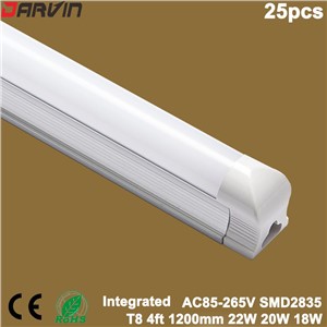 Led Tube 4ft T8 Integrated Tube 1200MM 22W Led Light Lampada Lights AC85-265V 110V 120cm Led Fluosrescent Lights, Free Shipping