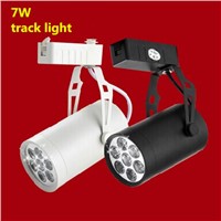 4pcs/lot 7W Noverty led track lighting AC85-265V aluminum white and black shell rail ceiling light spotlight