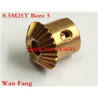 2PCS Bevel Gear  25T 0.5 Mod M=0.5 Modulus Ratio 1:1 Bore 5mm Brass Right Angle Transmission parts machine parts DIY