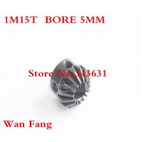 2PCS  1M15T Bevel Gear  15T  Mod M=1 Modulus Ratio 1:1 Bore 5mm Steel Right Angle Transmission parts machine parts DIY