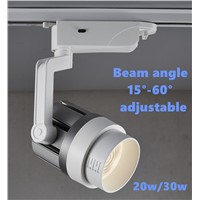 LED Adjustable Fixed Track Light AC85-265V COB 20w/30w spot light for Shops cabinets home decoration