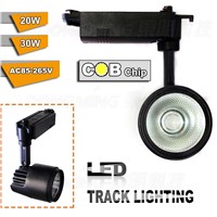 Hot product COB LED Track lights 30w AC85-265V led rail light decorative supermakret store led spot track lighting black shell