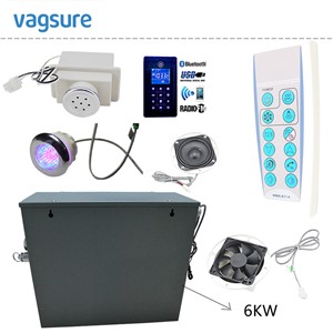 Waterproof IPX5 new bluetooth steam controller MP3USB/ FM radio LED therapy lighting 6KW shower steam generator sauna