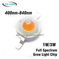 20/50/100pcs 1W 3W 400nm-840nm Full Spectrum led grow light chip, led plant lights broad spectrum led diode Light Source