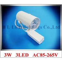 high power LED rail spot lamp light LED track light spotlight 3W AC85-265V 3LED 3*1W white/warm white CE ROHS free shipping