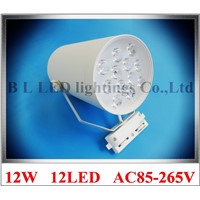 high power LED rail spot lamp light LED track light spotlight 12W AC85-265V 12LED 12*1W white/warm white CE ROHS free shipping